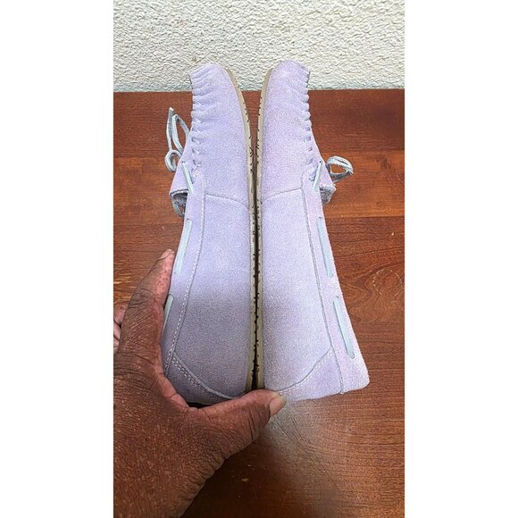 Minnetonka Lilac Suede Moccasin Slippers W/ Faux Fur Lining For Women Size 10 - Picture 5 of 8